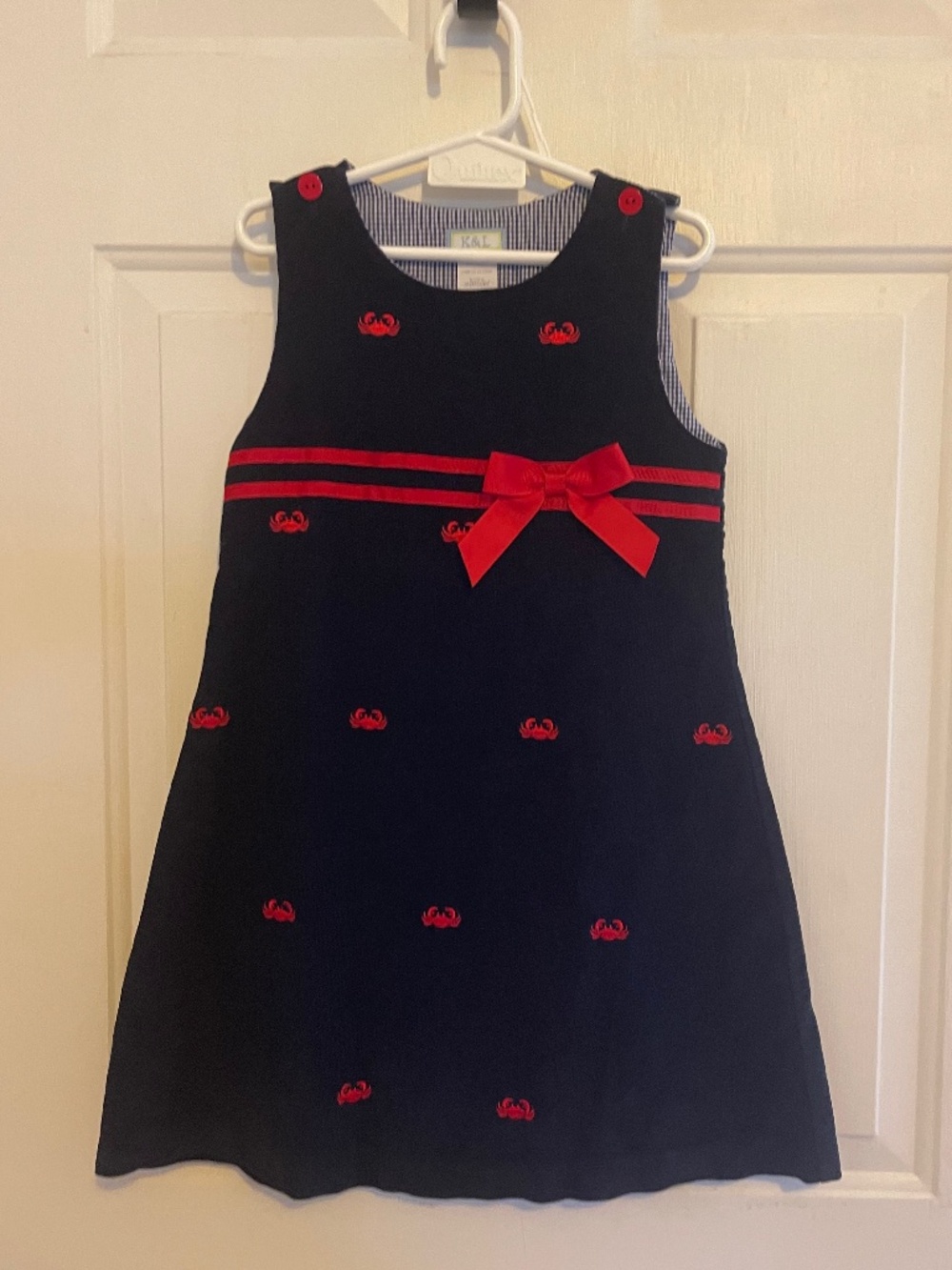 Girls K& L Corduroy Jumper Dress Size 5